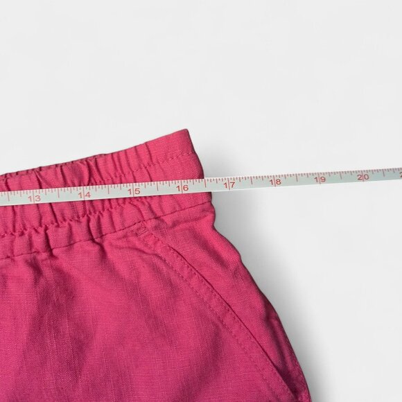 J. Crew Women's Seaside Linen Shorts w/ Pockets M Pink Resortwear Beach Preppy - Picture 7 of 9